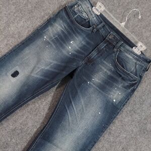 Buffalo David Bitton Driven-X Mens 32x32 Straight Stretch Jeans Distressed Faded